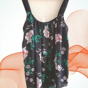Maurices Black Floral Tank Blouse